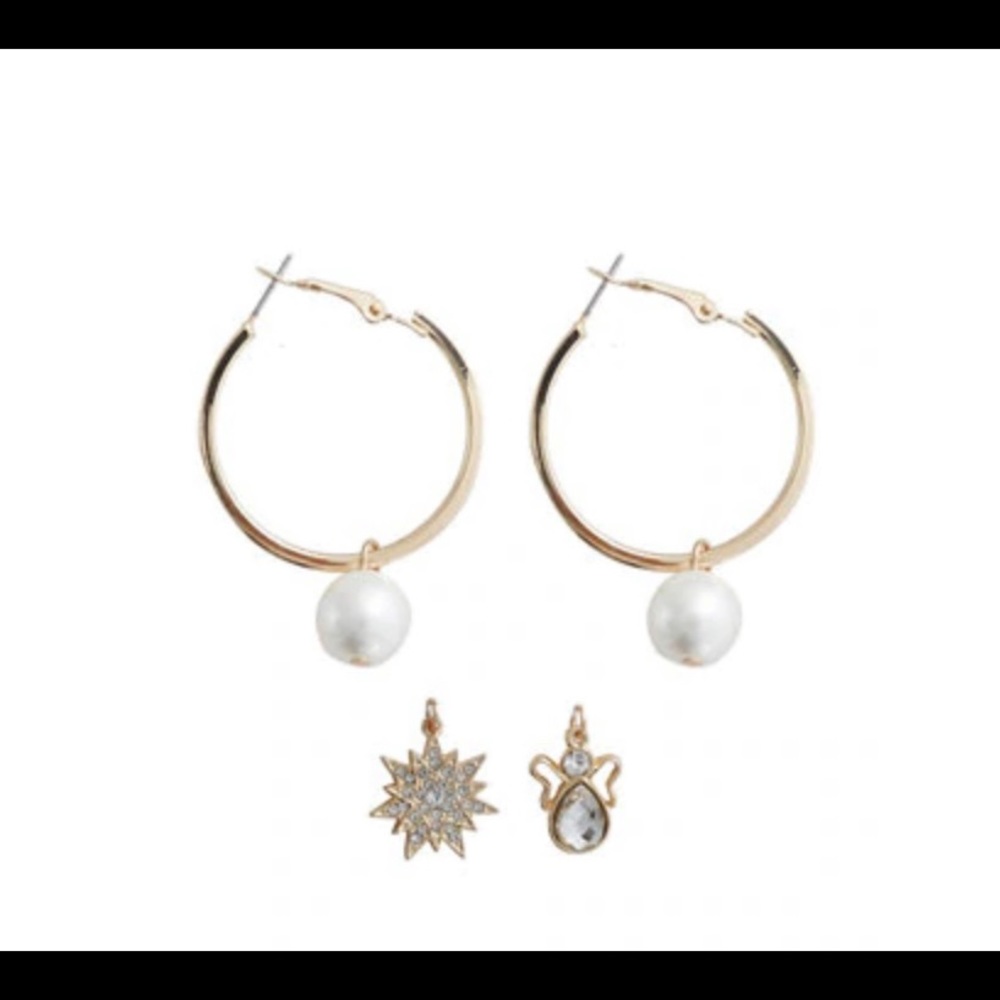 SET OF 3 INTERCHANGEABLE CHARM EARRINGS